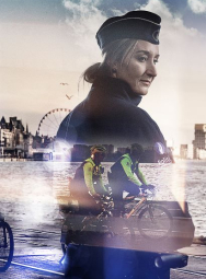 Medewerker politie Antwerpen. Medewerkers Orida- fietsteam.